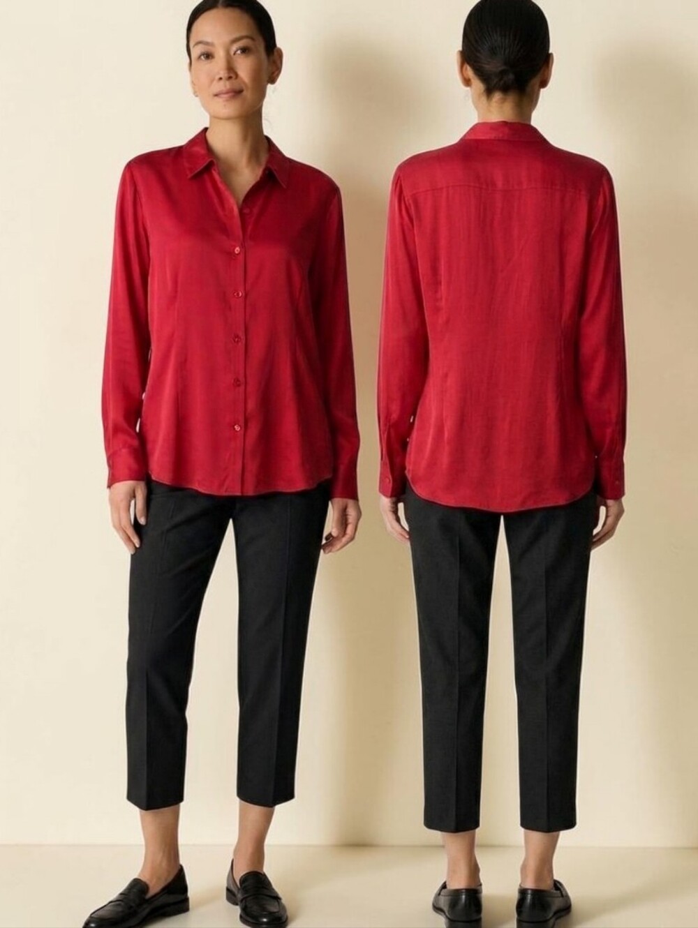 EILEEN FISHER Silk Button Down Blouse - Size M